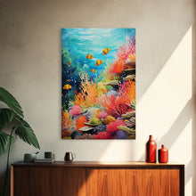 Load image into Gallery viewer, Under The Sea, Canvas Print, Wall Art, Vertical Art, Ocean Nursery Art, Nautical Wall Art, Home Decor Prints, Gift For Friend, Dorm Room Art
