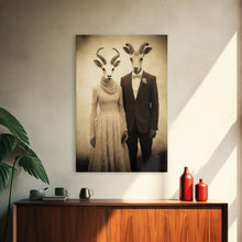 Load image into Gallery viewer, The Cult Of The Ram, Creepy Halloween Wall Art, Framed Canvas Print, Occult Art, Dark Academia, Creepy Photography
