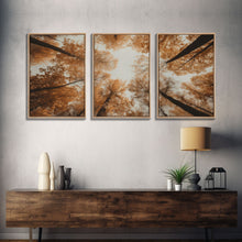Carregar imagem no visualizador da galeria, Fall Art Print, Forest Wall Art, Trees Wall Art, Canvas Print, Wall Art, 3 Piece Wall Art, Tiny House Decor, Family Room Art, Ranch Decor
