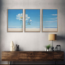 Carregar imagem no visualizador da galeria, Flower Art Print, Cosmos Flower, Minimalist Art, Canvas Print, Wall Art, 3 Piece Wall Art, Ranch House Decor, Living Room Prints, Office Art
