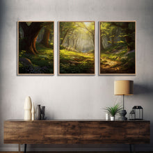 Carregar imagem no visualizador da galeria, Forest Print, Trees Art, Landscape Wall Art, Canvas Print, Wall Art, 3 Piece Wall Art, Nature Prints, Botanical Wall Art, Family Home Decor
