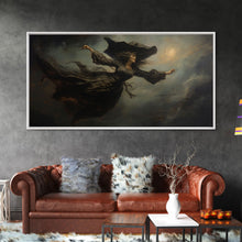 Load image into Gallery viewer, Witch Art Print, Framed Canvas, Halloween Art, Witch Wall Art, Witchy Art, Witch Wall Decor, Witch Sign, Wiccan Art, Gothic Victorian Art
