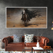 Load image into Gallery viewer, Death Rides A Pale Horse, Framed Canvas Print, Cowboy Grim Reaper, Spooky Halloween Art Print
