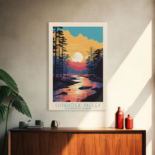 Load image into Gallery viewer, Cuyahoga Valley National Park Travel Poster Print, Canvas Print Wall Art, Ohio Travel Art, Midcentury Modern Travel Decor
