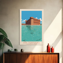 Carregar imagem no visualizador da galeria, Dry Tortugas National Park Travel Poster Print, Canvas Print Wall Art, Florida Travel Art, Midcentury Modern Travel Decor, MCM Wall Art

