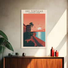 Load image into Gallery viewer, Dry Tortugas National Park FloridaTravel Art, National Park Print, Minimalist Travel Art, Midcentury Modern Style Landscape Painting
