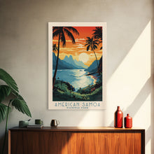 Carregar imagem no visualizador da galeria, American Samoa National Park, Framed Wall Art Canvas Print, Travel Poster, Travel Art, Roadtrip Decor, Cool Wall Art, Retro State Park Art
