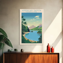 Carregar imagem no visualizador da galeria, American Samoa National Park Vatia Travel Art, National Park Print, Minimalist Travel Art, Midcentury Modern Style Landscape Painting
