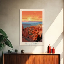 Carregar imagem no visualizador da galeria, Bryce Canyon National Park Utah Travel Art, National Park Print, Minimalist Travel Art, Midcentury Modern Style Landscape Painting
