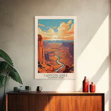 Carregar imagem no visualizador da galeria, Canyonlands National Park Utah Travel Art, National Park Print, Minimalist Travel Art, Midcentury Modern Style Landscape Painting
