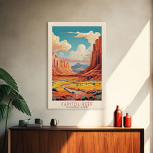 Carregar imagem no visualizador da galeria, Capital Reef National Park Travel Poster Print, Canvas Print Wall Art, Utah Travel Art, Midcentury Modern Travel Decor
