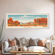 Carregar imagem no visualizador da galeria, Arches National Park, Panoramic Utah Travel Art, National Park Print, Minimalist Travel Art, Midcentury Modern Style Landscape
