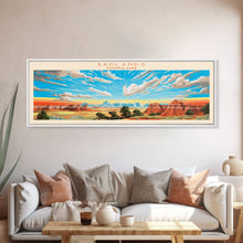 Carregar imagem no visualizador da galeria, Badlands National Park, Panoramic South Dakota Travel Art, National Park Print, Minimalist Travel Art, Midcentury Modern Style Landscape
