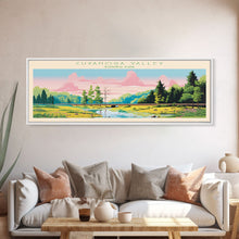 Load image into Gallery viewer, Cuyahoga Valley National Park, Panoramic Ohio Travel Art, National Park Print, Minimalist Travel Art, Midcentury Modern Style Landscape
