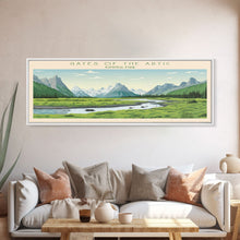 Load image into Gallery viewer, Gates Of The Arctic National Park Panoramic Alaska Travel Art, National Park Print, Minimalist Travel Art, Midcentury Modern Style Landscape
