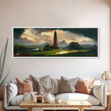 Load image into Gallery viewer, The Dark Tower, Ready To Hang Canvas Print, Panoramic Art, High Fantasy Concept Art
