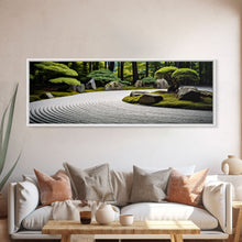 Load image into Gallery viewer, Zen Garden Art, Framed Canvas Print, Meditation Center Wall Decor, Lobby Art, Entryway Decor, Calming Meditation Art
