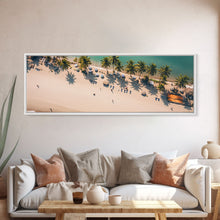 Carregar imagem no visualizador da galeria, Drone Shot of Bora Bora, Vacation Art, Tropical Beach Photography Framed Canvas Print, Panoramic Bird&#39;s Eye View of Paradise
