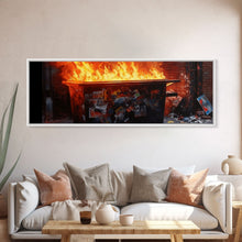 Carregar imagem no visualizador da galeria, A Dumpster Fire, Canvas Wall Art, Modern Art, Urban Art, Wall Print
