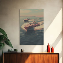 Load image into Gallery viewer, Boat, Seascape Art, Nautical Wall Art, Canvas Print, Wall Hanging, Portrait Art, Ocean Wall Art, Lake House Gift, Beach House Wall Decor
