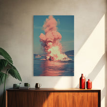 Cargar imagen en el visor de la galería, Exploding Boat, Nautical Wall Art, Ocean Wall Art, Canvas Print, Wall Hanging, Portrait Art, Unique Gift, Home Decor Prints, Office Decor
