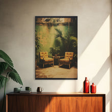 Cargar imagen en el visor de la galería, Chair, Tropical Art, Botanical Art, Canvas Print, Wall Hanging, Portrait Art, Home Decor Prints, Office Wall Decor, Modern House Art
