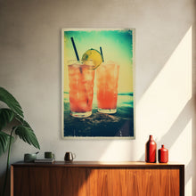 Cargar imagen en el visor de la galería, Cocktail Wall Print, Bar Cart Print, Canvas Print, Wall Hanging, Portrait Art, Cocktail Print, Kitchen Wall Art, Bar Wall Decor, Couple Gift
