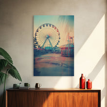 Load image into Gallery viewer, Ferris Wheel, Theme Park, Carnival Rides, Canvas Print, Wall Hanging, Portrait Art, New Homeowner Gift, Modern Home Decor, Bookshelf Decor
