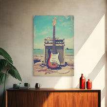 Load image into Gallery viewer, Electric Guitar, Guitar Wall Art, Music Wall Art, Canvas Print, Wall Hanging, Portrait Art, Guitar Player Gift, Music Wall Decor, Beach Art
