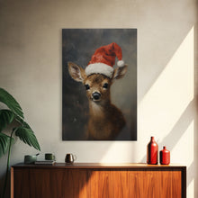 Carregar imagem no visualizador da galeria, Cute Christmas Deer - Farmhouse Christmas Decor - Fawn Dressed For Christmas - Xmas Decor - Christmas Wall Art- Holiday Decorations
