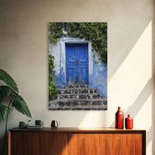 Cargar imagen en el visor de la galería, Change2 Mexican Wall Art, Colorful Mexican Door Architecture Painting Framed Canvas Print, Traditional Hacienda Architecture, Ready To Hang
