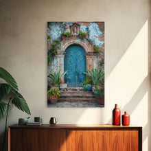 Cargar imagen en el visor de la galería, Change324 Mexican Wall Art, Framed Canvas Print, Old Town Mexico Architecture Wall Art, Framed Art

