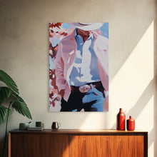 Load image into Gallery viewer, Cowboy Christmas Art Framed Canvas Print, Minimalist Holiday Decor Perfect Seasonal Gift Idea Wall Art 2024
