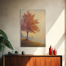 Load image into Gallery viewer, Framed Canvas Print of a Fall Landscape with Vibrant Autumn Tree and Leaves, Seasonal Wall Art, Best Gift Idea, Modern Farmhouse Decor
