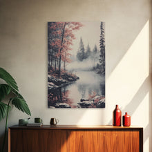 Carregar imagem no visualizador da galeria, Canvas Print of Serene Winter Landscape with Snow and Bare Trees, Winter Wall Art, Moody Landscape, Gift Idea, Minimalist Seasonal Decor
