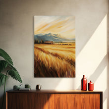 Load image into Gallery viewer, Cowboys Riding into the Sunset Framed Canvas Print, Dramatic Landscape with Riders Open Sky, Perfect Western Wall Art Fall Rustic Home Decor
