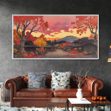 Carregar imagem no visualizador da galeria, Fall farmhouse wall art, moody landscape, canvas print, rustic Christmas decor, holiday decor, gallery wall, seasonal wall art
