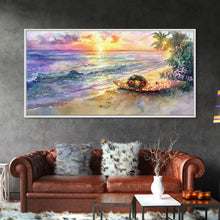 Cargar imagen en el visor de la galería, Christmas Surfboard Beach Decor Canvas Print | Tropical Coastal Christmas Art | Beach Christmas Wall Art | 2024 Holiday Decor | Gift Idea
