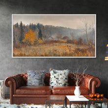 Load image into Gallery viewer, Early American Style Landscape Painting, Framed Canvas Print, Christmas Holiday Wall Art for Seasonal Winter Decor
