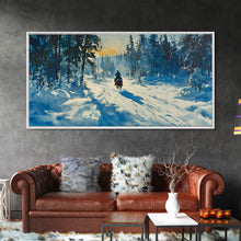 Load image into Gallery viewer, Cowboy And Cattle In Autumn Framed Canvas Print Tall Art Fall Country Landscape Western Home Decor Rustic Farmhouse Wall Art Autumn Gift
