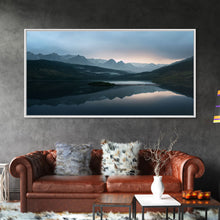 Carregar imagem no visualizador da galeria, Calm Reflection Of A Lake and Mountains, ready to hang canvas print wall art, Lakehouse Cabin Wall Decor
