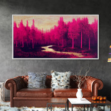 Cargar imagen en el visor de la galería, Fuchsia Forest, Surreal Abstract Trippy Psychedelic Art, Ready To Hang Canvas Print, Framed Wall Art
