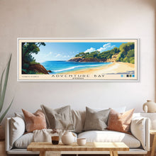 Load image into Gallery viewer, Adventure Bay, Australia Panoramic Beach Print, Vacation Gift, Australia Wall Art, Framed Canvas Print, Framed Beach Painting
