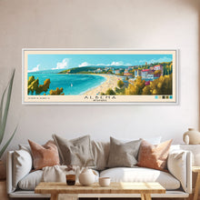 Carregar imagem no visualizador da galeria, Albena, Bulgaria Panoramic Beach Print, Vacation Gift, Bulgaria Wall Art, Framed Canvas Print, Framed Beach Painting
