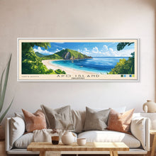 Carregar imagem no visualizador da galeria, Apo Island, Philippines Panoramic Print, Vacation Gift, Philippines Wall Art, Beach Painting, Beach Decor, Beach Or Lakehouse Art
