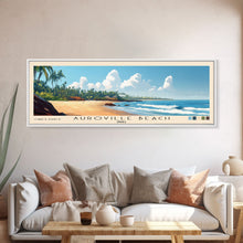 Carregar imagem no visualizador da galeria, Auroville Beach, India Panoramic Print, Vacation Gift, India Wall Art, Beach Painting, Beach Decor, Large Wall Art, Wood Frame Art
