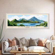 Load image into Gallery viewer, Banda Islands, Indonesia Panoramic Beach Print, Vacation Gift, Indonesia Wall Art, Framed Canvas Print, Framed Beach Painting
