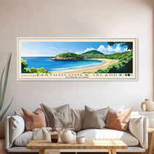 Load image into Gallery viewer, Bartholomew Island, Galapagos, Ecuador Panoramic Beach Print, Vacation Gift, Galapagos, Ecuador Wall Art, Framed Canvas Print, Framed Beach Painting
