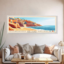 Carregar imagem no visualizador da galeria, Beaches of Las Galeras, Dominican Republic Panoramic Beach Print, Vacation Gift, Dominican Republic Wall Art, Framed Canvas Print, Framed Beach Painting
