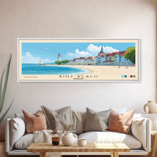 Carregar imagem no visualizador da galeria, Binz Beach, Germany Panoramic Print, Vacation Gift, Germany Wall Art, Beach Painting, Beach Decor, Large Wall Art, Wood Frame Art
